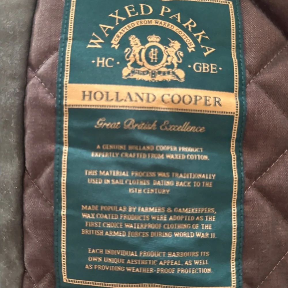 Holland Cooper New Green Waxed Parka - Picture 11 of 17